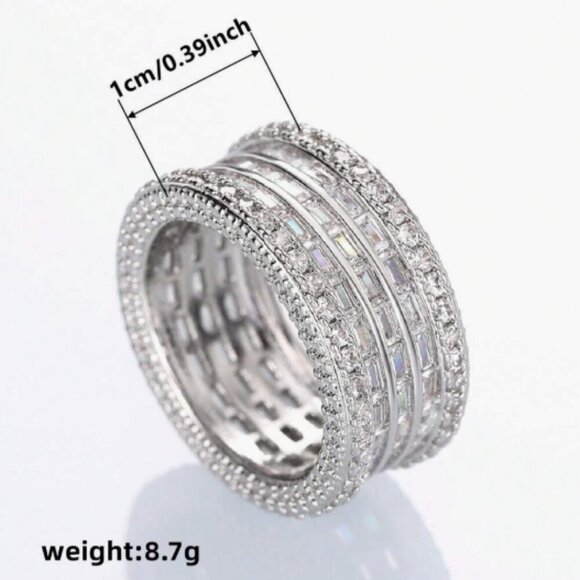 NEW 18k White Gold Diamond Eternity Ring Band - Picture 9 of 9